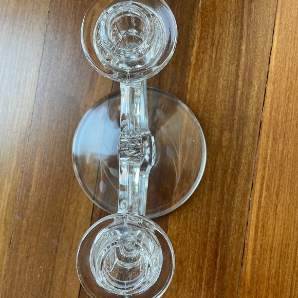 Vintage Indiana Glass / Crystal Double Candle Holder - Picture 6 of 6